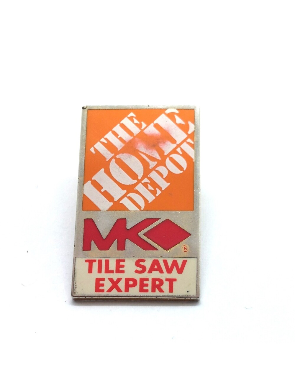Home Depot MK Tile Saw Expert Pin Orange Red Employee Award Tool Company VTG